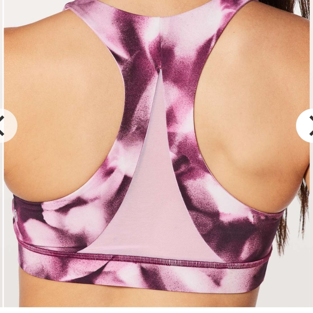 Lululemon invigorate bra size 6 blush blossom white/candy pink